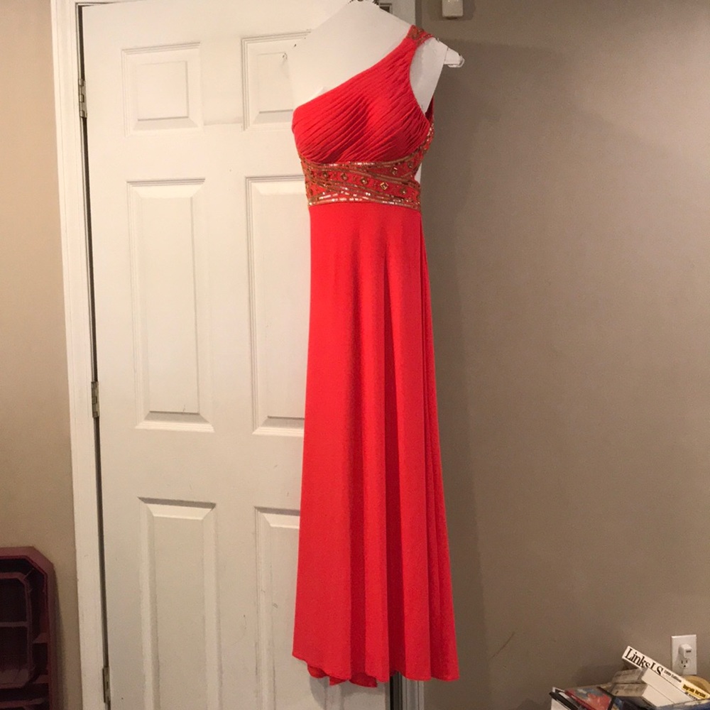 Coral maxi formal dress